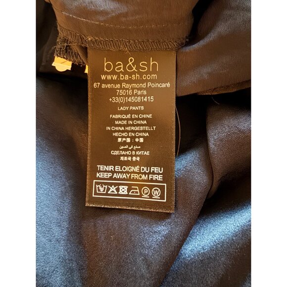 Ba&sh Cary Cargo Style Wide Leg Pants Deep Navy Blue Satin Sz 34/XS - Picture 11 of 13